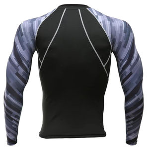 Custom Logo Compression Gym <b>Shirts</b> for Men Long Sleeve Breathable Rash Guard with BJJ MMA Sublimated Sports Features - Product Image 3