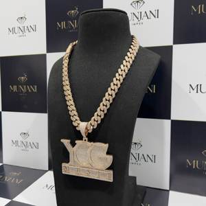 Collares de Plata de Ley 925 con Diamantes de Moissanita VVS, Certificado IGI, Colgante de Oro Rosa de Dos Tonos, Cierre Personalizado con Nombre, Letra, Estilo Rapero - Product Image 5