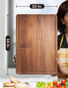 Tabla de cortar de madera natural para uso en la cocina, tabla de cortar premium hecha a mano, tabla rústica para pizza para el hogar o restaurante a bajo costo. - Product Image 4