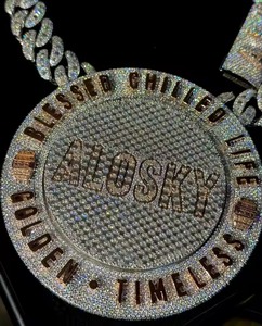 Iced Out Moissanite <b>Pendant</b> 18K Gold Plated 925 <b>Silver</b> Themed Hip Hop Men's Everyday Wear <b>Pendant</b> Custom <b>Initial</b> Letter <b>Pendant</b> - Product Image 2