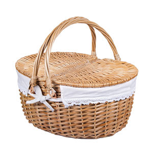BEST SELLER Eco - friendly Hand Woven Modern Rattan Storage <b>Baskets</b> With Lid Handle Washable Lining From Vietnam - Product Image 6