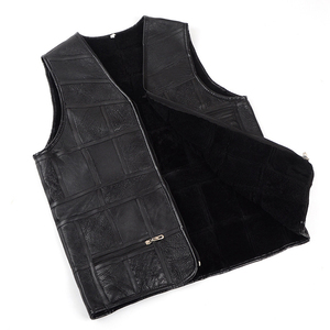 Gilet en cuir pour homme avec logo personnalisé, en cuir de vache véritable, veste sans manches de motard, haute qualité, vente en gros - Product Image 3