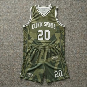 Clovix Sports Nouveauté Ensemble d'uniformes de basketball personnalisés pour adultes, maillot de sport imprimé en polyester à séchage rapide - Product Image 4