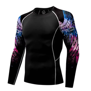 High Quality <b>Compression</b> Sportswear Custom Mens Rash Guard <b>Shirt</b> Breathable UPF 50+ Half Sleeve Maternity Printed - Product Image 6