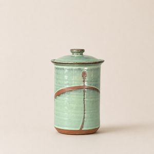 Handpainted Ceramic Canister Set Wooden Lid Botanical Leaf Airtight <b>Storage</b> <b>Jars</b> Farmhouse <b>Kitchen</b> Organizer Artisan Collection - Product Image 6
