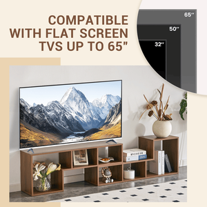 Mobile TV a 2 Pezzi Componibile, Supporto per Intrattenimento e Gaming con LED, Scaffale Libreria con Vano Aperto per Soggiorno 2 S - Product Image 3
