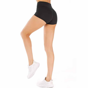 high elastic skin-friendly wholesale stretchy yoga shorts high waist gym hip women sports short solid color custom booty shorts - Product Image 4