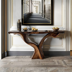 Table console moderne en bois massif naturel fait main, fabriquée au Vietnam, marque Luxali, meubles de salon - Product Image 4