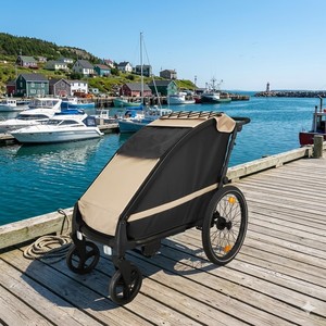 Remolque para Perros Grandes KS-6200, Remolque para Bicicleta con Suspensión Independiente, Llantas Inflables de 20 Pulgadas/Llantas Giratorias de EVA de 8 Pulgadas, Marco Plegable de Aluminio - Product Image 2