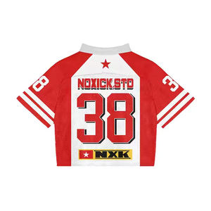 Maillot de football américain rétro pour homme grande taille, coupe courte, en maille, style boxy, avec logo personnalisé imprimé, couleurs personnalisables, OEM ODM - Product Image 5