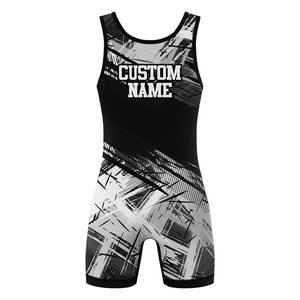 Custom Name <b>Wrestling</b> <b>Singlet</b> for <b>Men</b> Fitted One-Piece Sublimation Print Quick Dry Spandex Polyester Adult Martial Arts Wear - Product Image 2