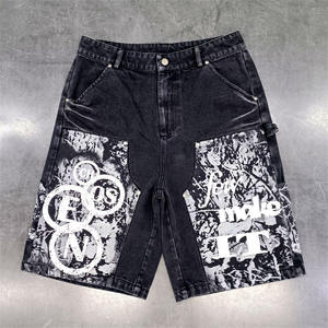 Shorts cargo pour homme, style streetwear, motif uni, séchage rapide et anti-plis, en jean - Product Image 4