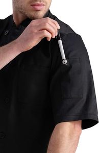 Veste de Chef Professionnelle pour Hommes 100% Coton, Manches Courtes, Légère, Coupe Ample, Imprimé Cartoon, Popeline, Cuisine, Restaurant, Travail - Product Image 6