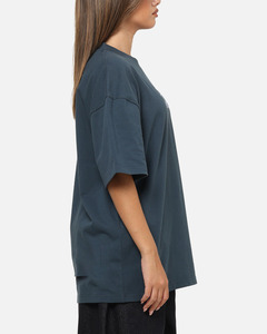 Camiseta de Cuello Redondo Oversize para Mujer, Estilo Estético, Color Sólido, Manga Corta, Corte Holgado, Básica, de Algodón, Estilo Urbano Minimalista - Product Image 4
