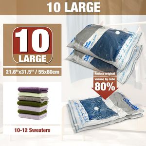 Bolsas de Almacenamiento al Vacío Grandes de 10L para Ahorrar Espacio, para Ropa, Mantas y Ropa de Cama - Product Image 1