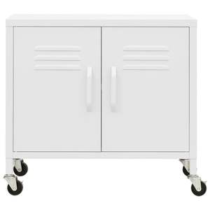Armoire de rangement moyenne en acier blanc avec roulettes verrouillables pour salon - Product Image 3
