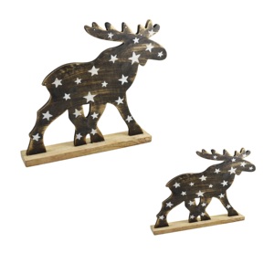 Ensemble de 2 ornements de Noël colorés en bois de manguier sculpté, formes variées, design exclusif, vente en gros au meilleur prix - Product Image 1