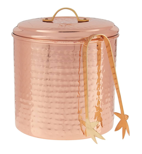 Cubo de Hielo de Cobre Martillado con Doble Aislamiento, Bañera para Bebidas Color Oro Rosa con Luz LED, Diseño Antiderrames, Capacidad Personalizable - Product Image 5