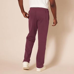 Pantalon de survêtement pour homme à taille élastique, couleur bordeaux, en molleton, coupe décontractée, pour l'entraînement et le jogging - Product Image 6