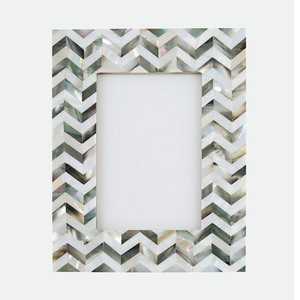NOUSHAD ARTISANAT Cadre photo rectangulaire décoratif moderne en bois et os, motif géométrique, blanc et noir, pour la maison, cadeau - Product Image 4