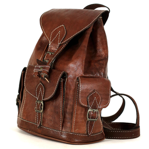 Mochila Biyadina de cuero genuino marrón Premium hecha a mano estilo Vintage cremallera altamente elaborada por expertos para hombres elegancia atemporal - Product Image 3