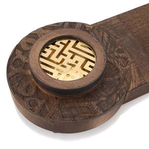 Ensemble de plateaux brûleurs d'encens arabes en bois avec grille décorative, porte-bakhoor de luxe fait main pour fournisseur en gros du Golfe - Product Image 4