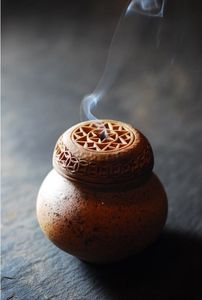 Wooden Bakhoor <b>Burner</b> Set Hand-Made Sandalwood Incense <b>Burner</b> Geometric Pyramid Aromatic Holder All-Season Use Incense <b>Burner</b> - Product Image 6
