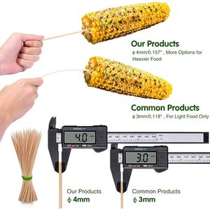 Brochetas de Bambú Premium de 12 Pulgadas para Kabobs, Palitos Redondos de 4mm de Grosor para Barbacoa, 100 Unidades - MSL167 - Product Image 3