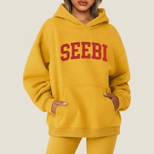 Sudadera con Capucha Unisex para Mujer, 500g, Forro Polar Grueso, 100% Algodón, Color Sólido, Talla Grande, Otoño Invierno, con Bordado - Product Image 2