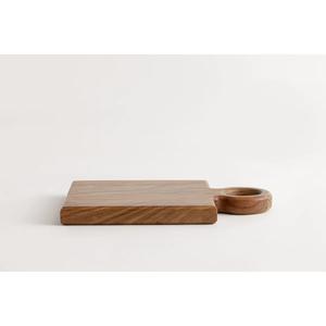 Planche à découper en bois d'acacia, design compact, poignée ronde, épaisse, durable, sûre pour les couteaux, idéale pour couper, servir et offrir en cadeau - Product Image 3