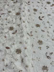 Tissu en dentelle perlée, tissu brodé, maille à sequins, organza pour la couture, abaya, kaftan, vêtements de mariage, fournisseur pour l'exportation, acheteurs - Product Image 2