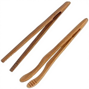 Pinzas para Alimentos de Madera de Acacia de Primera Calidad, Pinzas para Cocina, Barbacoa y Servir, Color Natural, a Precio Económico - Product Image 1