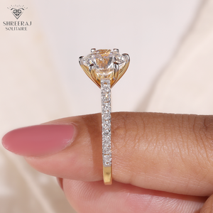 แหวนเพชรเพาะเลี้ยง 2.00 กะรัต ดีไซน์ใหม่ สำหรับงานหมั้น งานแต่งงาน และสวมใส่ตลอดชีวิต ทองคำแท้ 14K สี E ความสะอาด VVS2 รับรองโดย IGI ของขวัญสำหรับผู้หญิง - Product Image 6