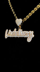 VVS D Moissanite Diamant Plaqué Or Hip Hop Émail Blanc Lettre Nom Pendentif Personnalisable Usine En Gros Fine Jewelry - Product Image 4
