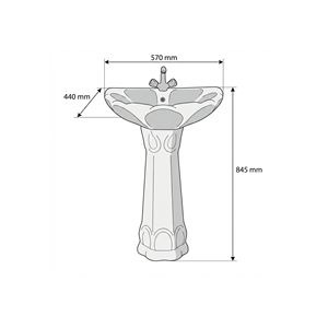Ensemble de lavabo sur piétement Lotus moderne pour hôpitaux et villas - Product Image 3