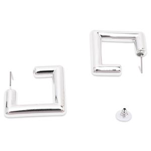 Boucles d'oreilles minimalistes en zircon taille émeraude et perle, plaquées or 14 carats, en alliage de cuivre - Product Image 3