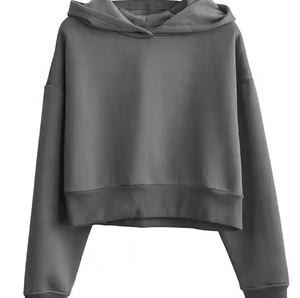 Sudadera Corta con Forro para Mujer, Diseño Único, Cálida para Invierno, 100% Algodón Ecológico, Logotipo Frontal, Ropa Casual para Exteriores - Product Image 2