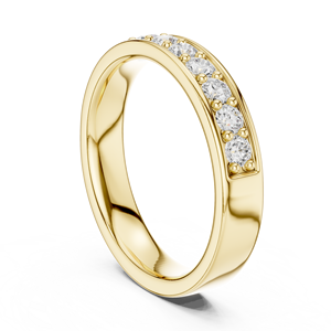 Anillos de Boda de Oro Amarillo de 14K, Clásicos y Elegantes, con Diamantes Cultivados en Laboratorio Certificados por IGI, de 2.20MM, Color VVS EF, para Uso Diario o Regalo - Product Image 3