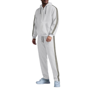 New Men's Streetwear Outdoor Sports Casual Hooded Cardigan Set Autumn Fashion Trend Pocket Lace Long-sleeved Long <b>Pants</b> - Product Image 1