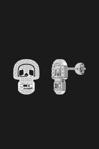Luxury Moissanite Skull <b>Stud</b> <b>Earrings</b> Iced Out Hip Hop 925 <b>Silver</b> Rhodium Plated Fine Jewelry Statement Gift for Women Men - Product Image 5