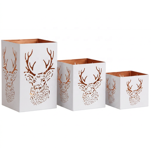 Wholesale Latest <b>Christmas</b> Decorations Metal Votive Candle Holders <b>with</b> Deer Cutout Design for Home - Product Image 6