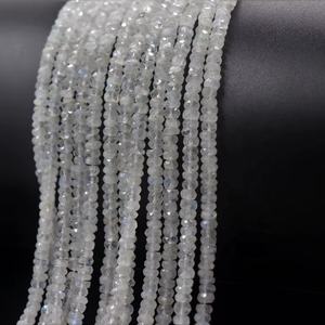 Cuentas de Piedra Lunar Arcoíris de 4.5 mm, Hilo de 14 Pulgadas, Facetadas en Forma de Rondelle para la Fabricación de Joyas - Product Image 1