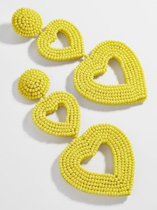 Boucles d'oreilles pendantes à pampilles œil perlées roses, avec strass, pour fêtes, festivals et événements - Product Image 1