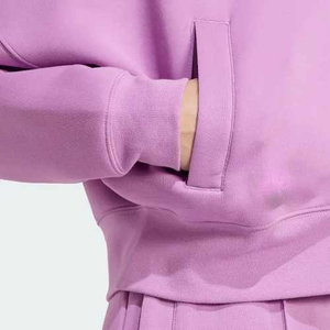 Pink <b>Women's</b> Tracksuit Set Full Length Turtleneck <b>Jacket</b> With Side Pockets Loose Fit Breathable Solid Color Casual Spring Wear - Product Image 5