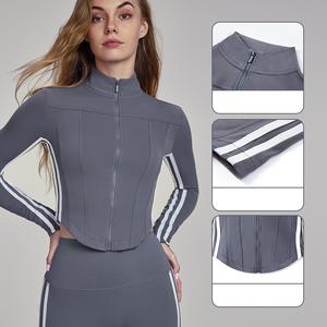 Ropa Deportiva para Mujer, Camiseta de Yoga sin Costuras de Color Sólido, Manga Larga, Top Corto para Entrenamiento, Secado Rápido, Transpirable, Conjuntos de Yoga - Product Image 1