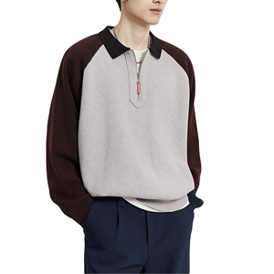 <b>Men's</b> Oversized Knitted Half Zip Sweater Solid Color Raglan Sleeve Turn-down Collar Casual Autumn Top - Product Image 4