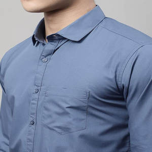 Camisas informales ajustadas de algodón 100% Premium para hombre, cuello extendido transpirable para vacaciones y mangas completas antiarrugas para adolescentes - Product Image 1