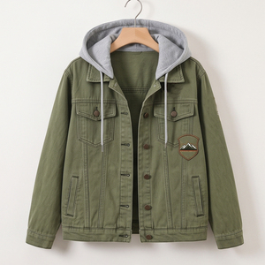 Veste en jean délavé bleu clair pour femme, col rabattu classique, manches longues, style décontracté, veste de routier, logo personnalisé - Product Image 4