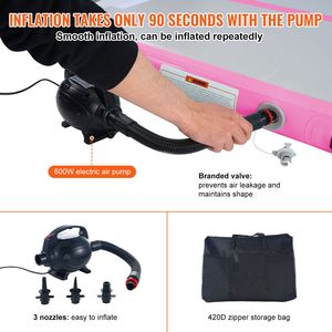 Tappetino Gonfiabile per Ginnastica - Materassino da 4 Pollici di Spessore con Pompa Elettrica e Tappetini per Allenamento - Product Image 4