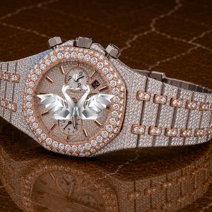 Luxury Round Dial Moissanite Watch Men Full Diamond Bracelet Wristwatch - Product Image 3